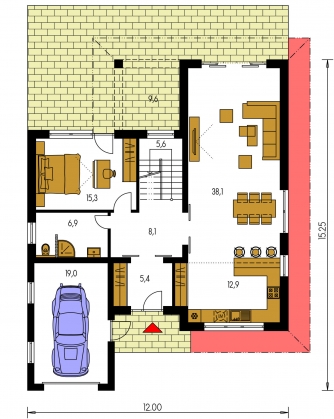 Plan de sol du rez-de-chaussée - TREND 287